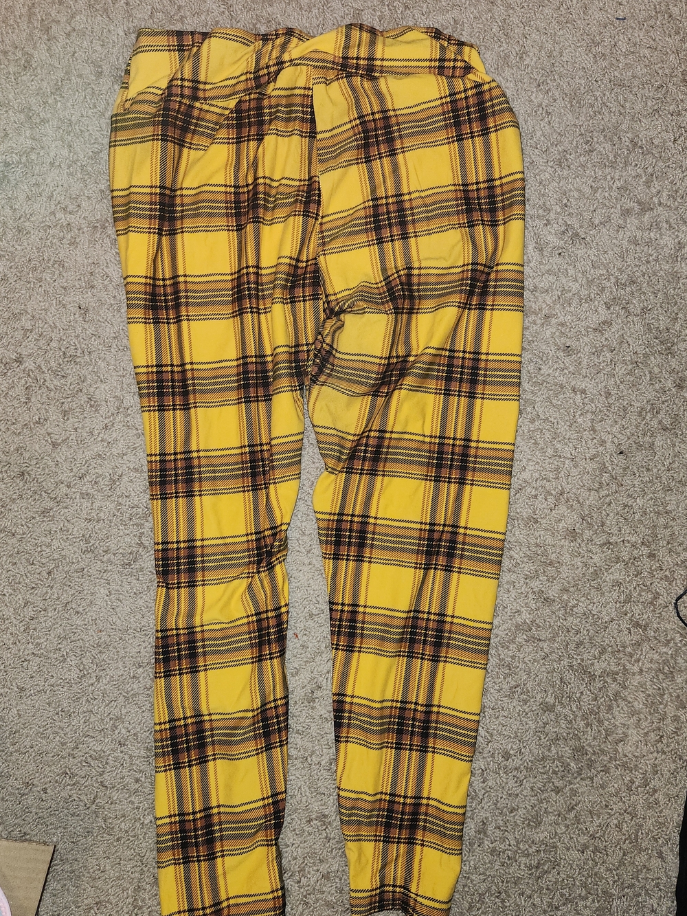 Womens Yellow Plaid Leggings